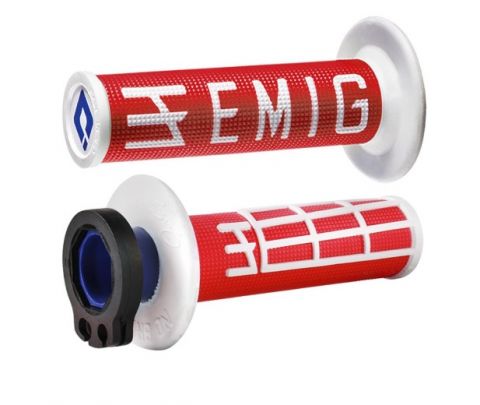 ODI V2 Emig Lock-On MX-Griffe 4-Takt Rot/Weiß