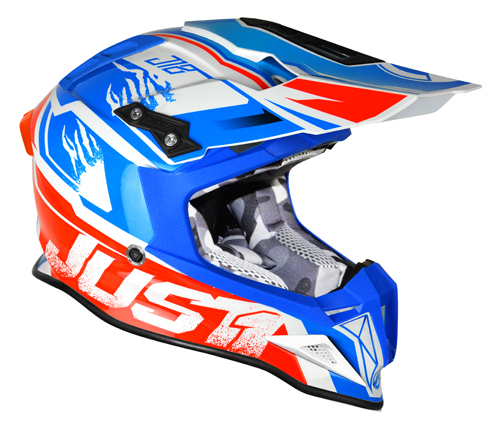 JUST1 J12 Dominator Motocrosshelm Weiß/Rot/Blau S