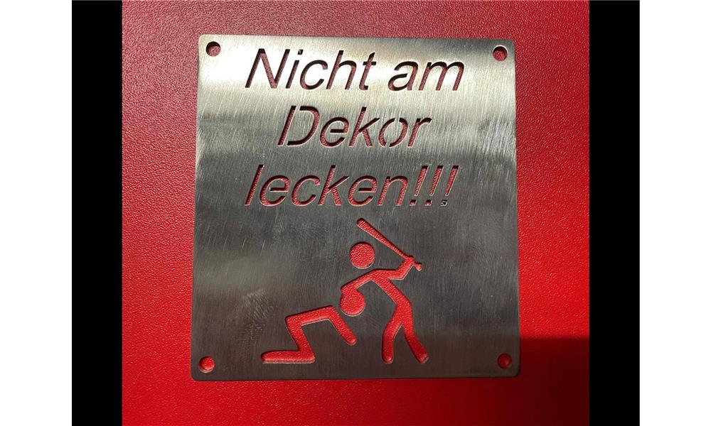 Edelstahl-Hinweisschild „Nicht am Dekor lecken“ für Yamaha