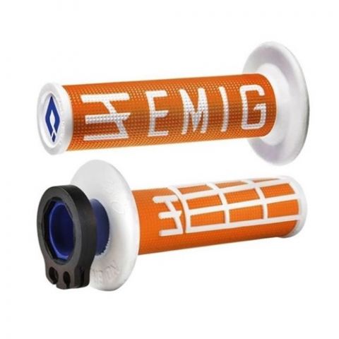 ODI V2 Emig Lock-On MX-Griffe 4-Takt Orange/Weiß