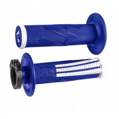 ODI Emig Pro MX Lock-On V2 Griffe 4-Takt Blau/Weiß