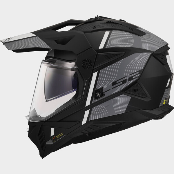 LS2 MX702 Pioneer II Hill Helm Matt Schwarz/Weiß XXL