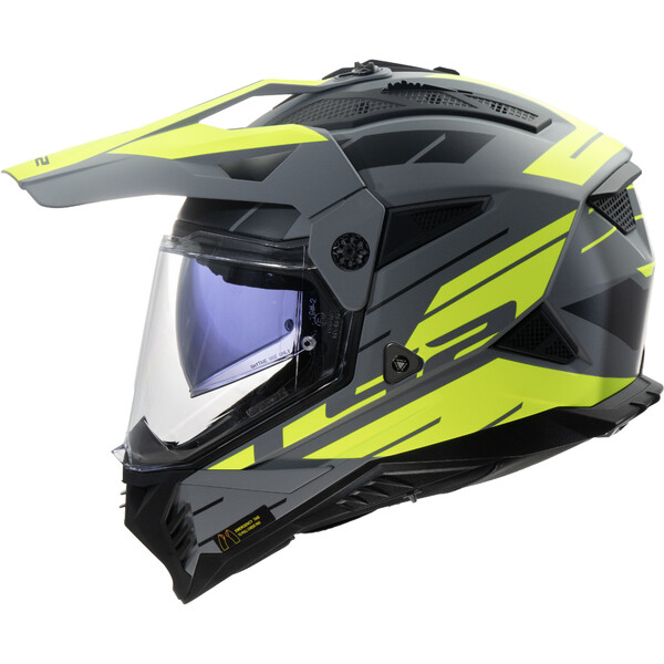 LS2 MX702 Pioneer II Namib Helm Grau/Gelb L