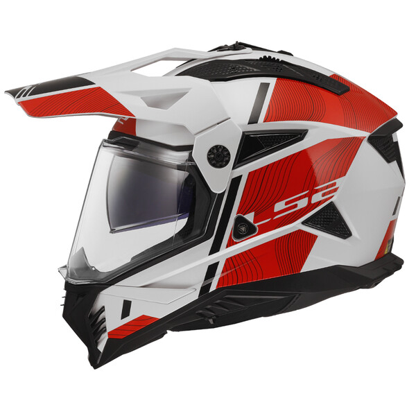 LS2 MX702 Pioneer II Hill Helm Weiß/Rot M