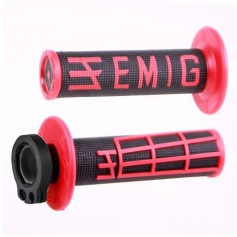 ODI V2 Emig Lock-On MX-Griffe 4-Takt Schwarz/Rot