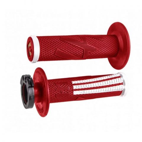 ODI Pro V2 Emig Lock-On MX-Griffe 4-Takt Rot/Weiß