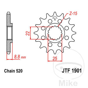 Racing-Ritzel 16 Zähne für 520er-Kette