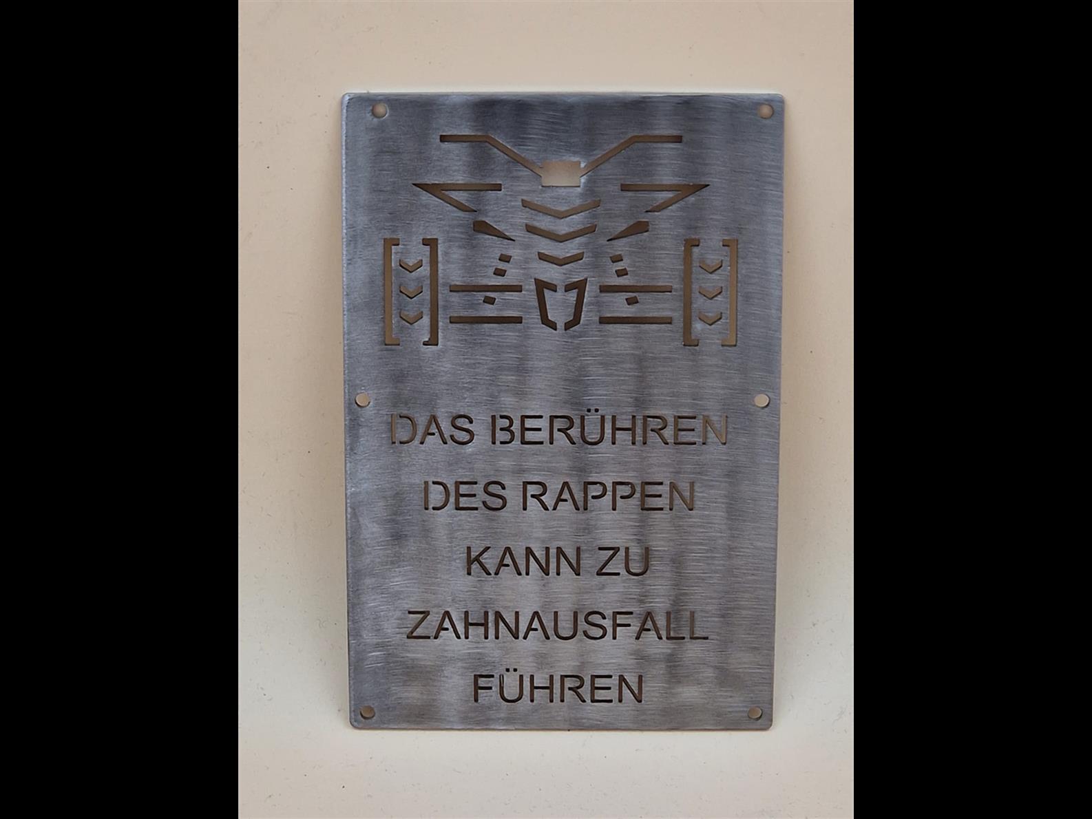 Edelstahl Hinweisschild Yamaha 115mm x 175mm "Zahnausfall"